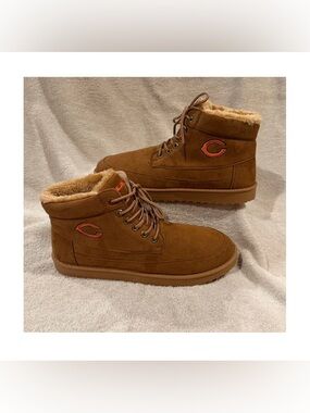 Chicago Bears Suede Faux Fur Lined Boots - Brown size 11